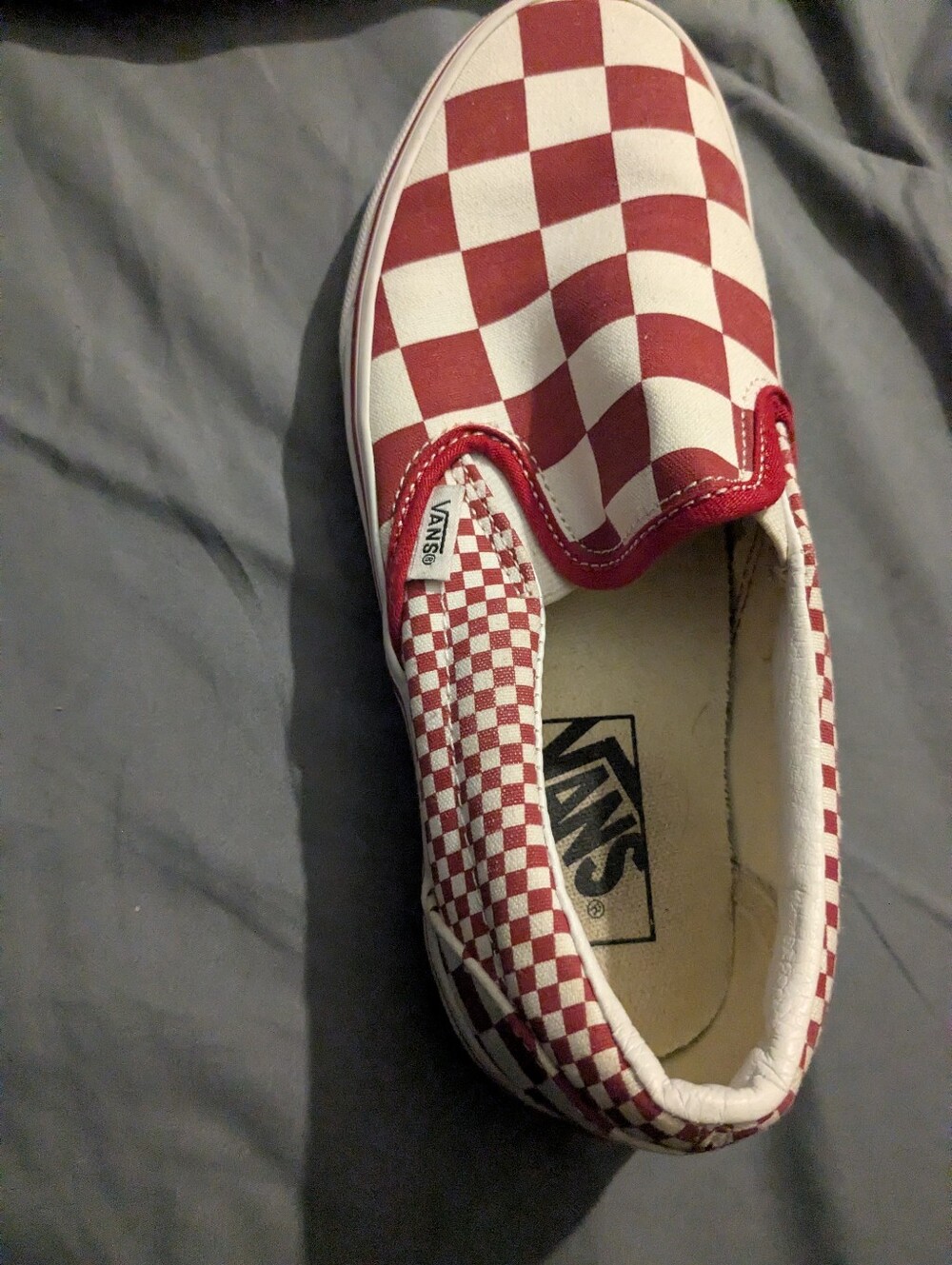 red and white checkered vans - woman size 7 - Picture 6 of 8